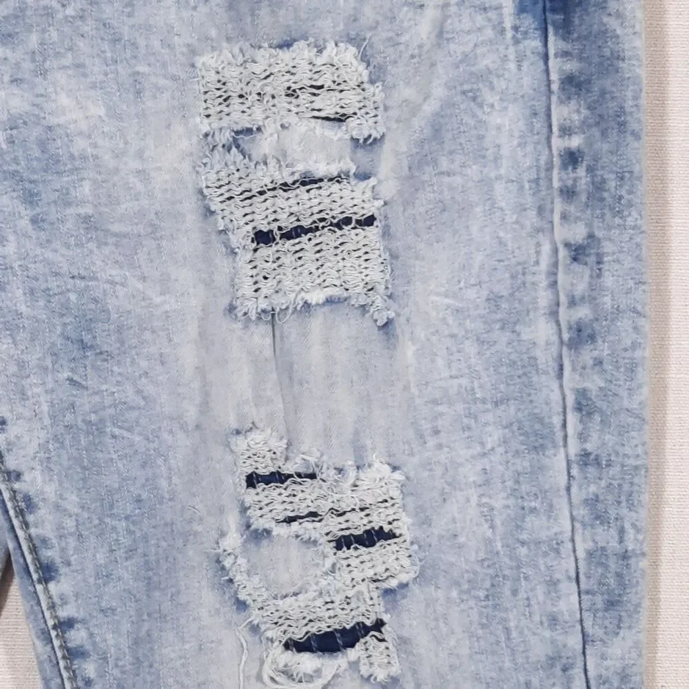 Akademiks Distressed Jeans Size 18 Straight Leg High Rise Acid Wash Stretch - Picture 3 of 15